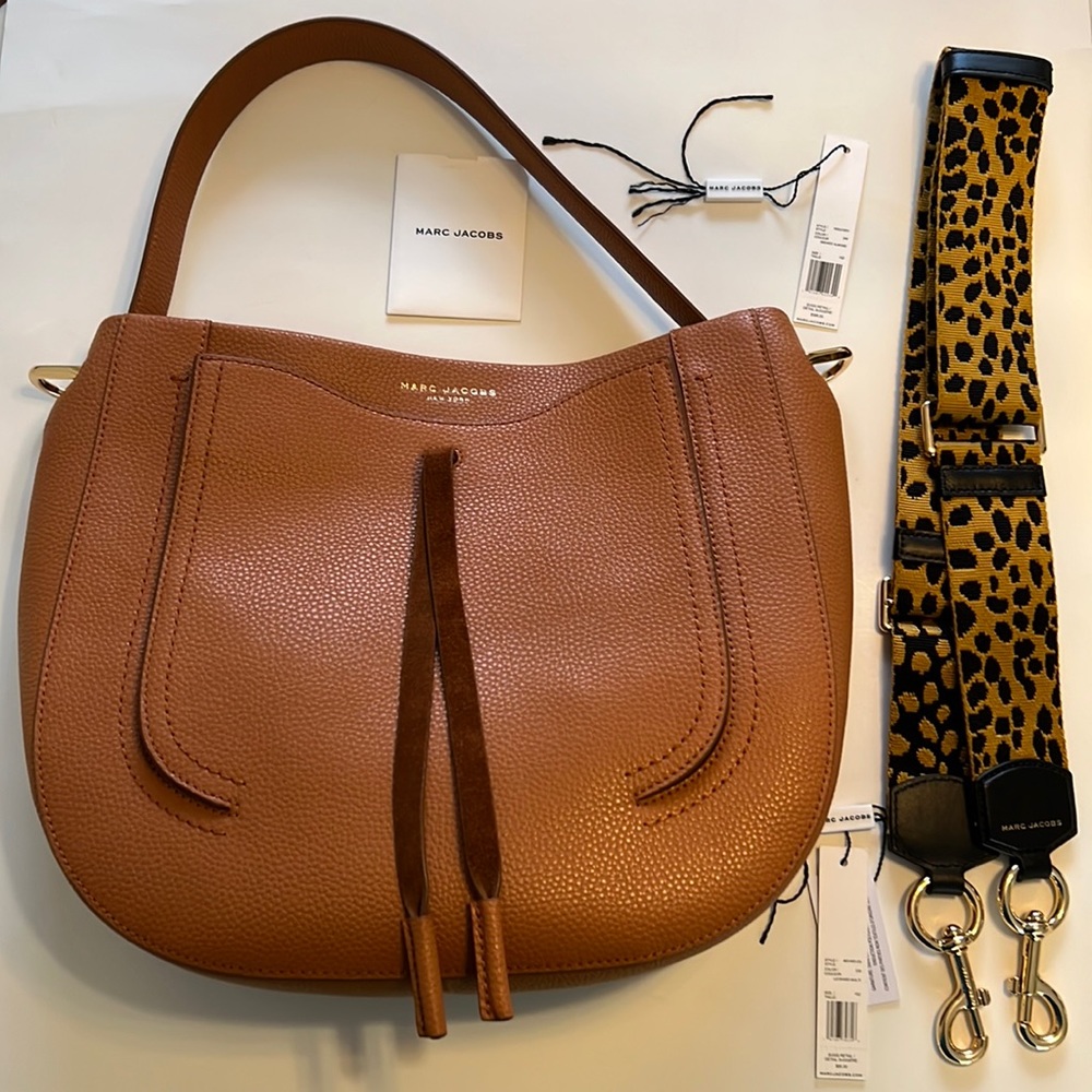 MARC JACOBS Maverick Hobo Bag NWT Cognac & Marc Jacobs detachable Strap